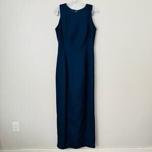 Alfred Angelo Navy Blue Sleeveless Long Formal Dress Women’s Size 11/12